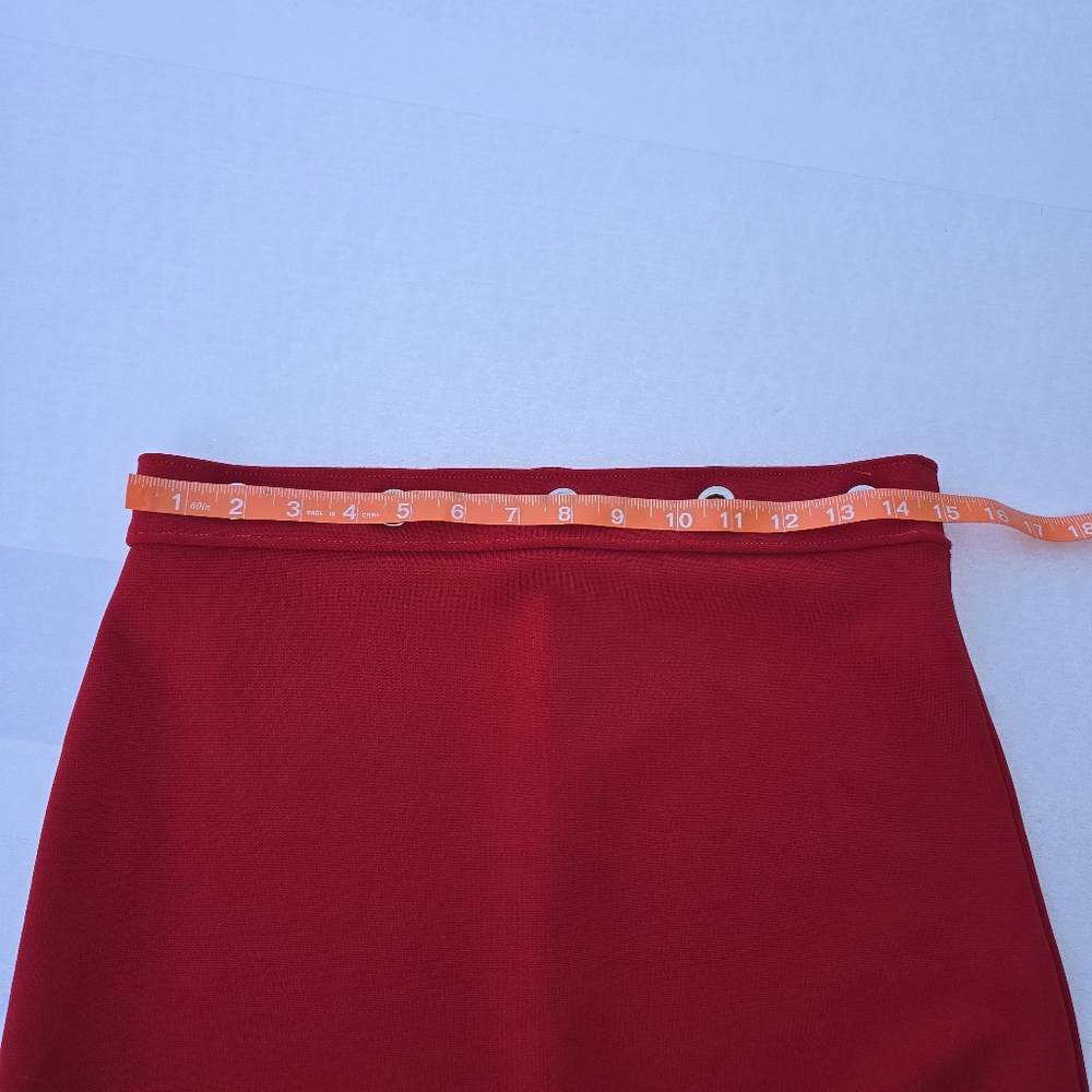 Zara Two Piece Red Bodycon Set | Strappy Bodysuit + Pencil Skirt - Picture 13 of 16